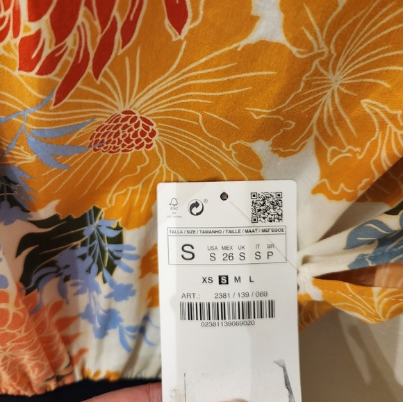 Zara Floral Print Dress Size S small NWT  2381 - Picture 7 of 7